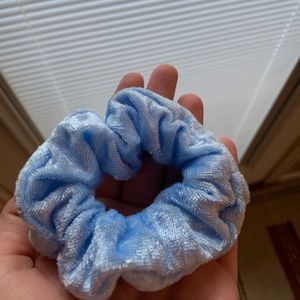 light blue velvet scrunchie